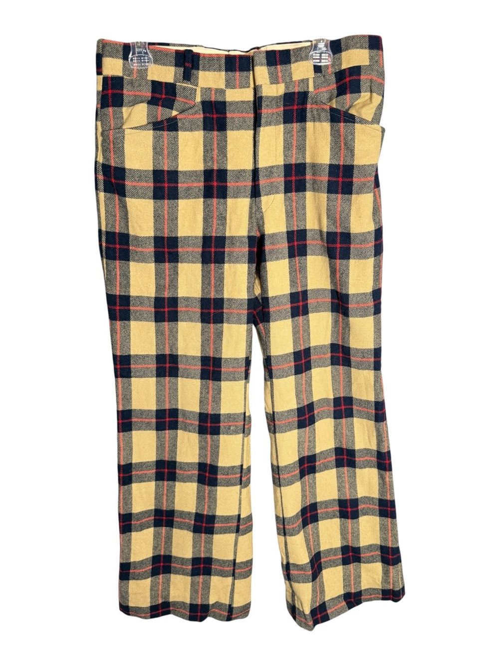 Vintage Wool Plaid Pants Wide Leg Academia Professor Preppy Classic